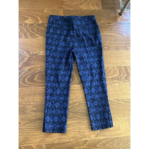 Chico's Women's Black & Navy Blue Aztac Print Pants Pull On Stretch Size 0.5 (6) - Picture 8 of 8